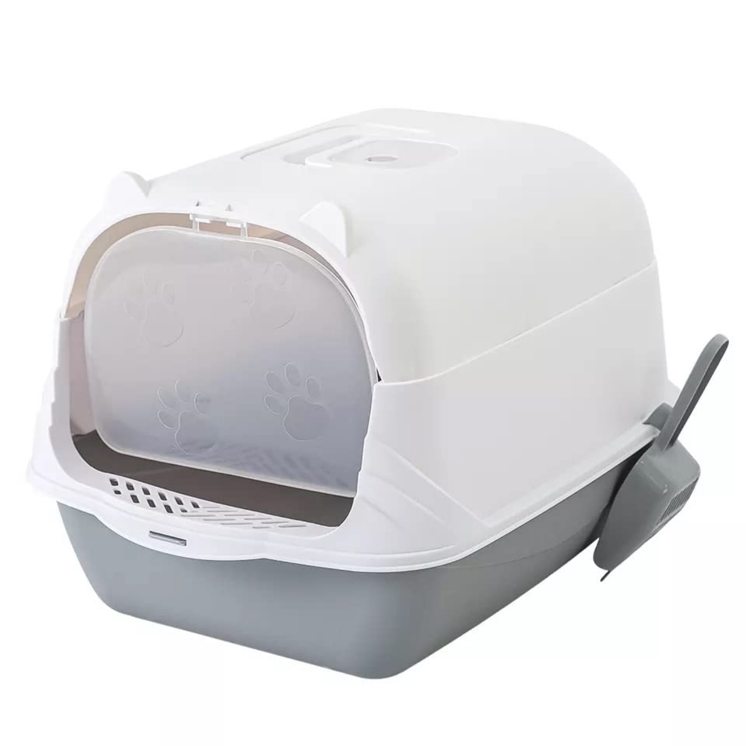 Litter box with scoop